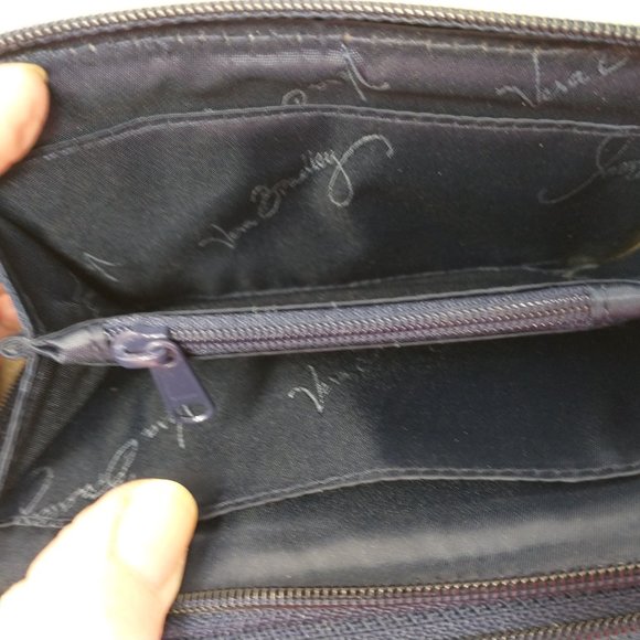 VERA BRADLEY ZIP AROUND BLUE/GREEN/WHITE WALLET - Picture 7 of 10